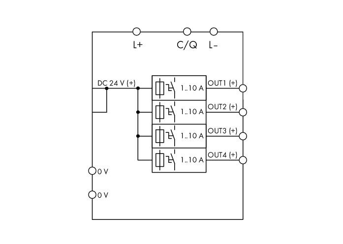 Wago 787-1664/000-080 Electronic circuit breaker, 4-channel, 24 VDC input voltage, adjustable 1 - 10 A, IO-Link