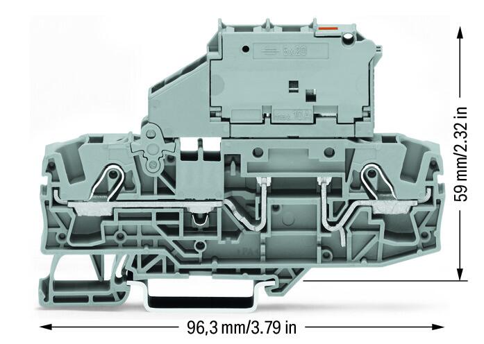 Wago 2006-1611/1000-541 2-проводная клемма с держ. предохранителя 5x20 мм, индикатор 12-30 В