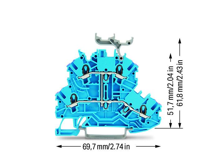 Wago 2000-2239 2-Уровн. Клемма, 0,14 - 1 (1,5) мм2, синяя