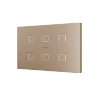 Zennio ZVITXLX6C Tecla XL X6. PC-ABS Емкостная кнопка - 6 кнопок - ,цвет: шампанское