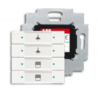 ABB 6127/01-884-500 Сенсор 4-клавишный с коплером в комплекте, белый бархат, цвет: Белый, оттенок: Бархат