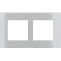 Ekinex EK-S2P-GBQ Плата металлическая, серия Surface, 2 поста 55х55, отделка - матовый алюминий