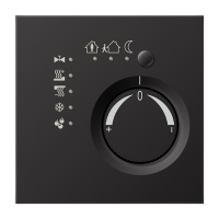 Jung AL2178D KNX-регулятор с ручкой для установки температуры, цвет: Чёрный, оттенок: Лакированный  алюминий