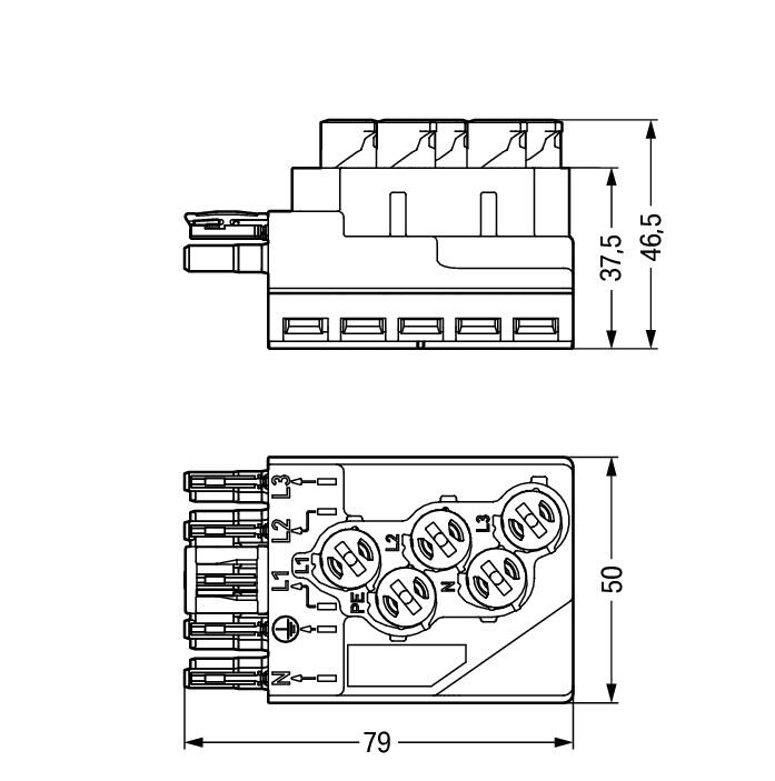 Wago 772-265/060-000 IDC AM Bu, 5-контактный. B для FK 5x2,