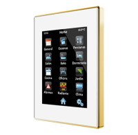 Zennio ZVI-Z41PRO-WB Сенсорная панель KNX Z41 PRO, емкостной ЖК дисплей 4.1’’ (3:4), цвет: белый, алюминиевая рамка под  латунь
