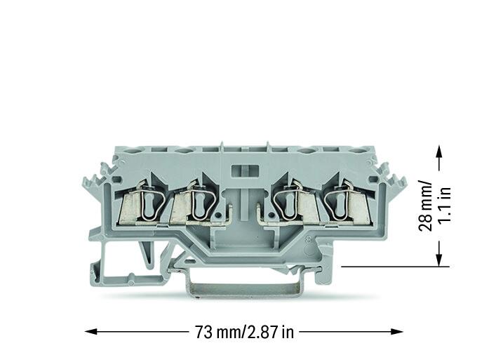 WAGO 280-606 4-пров. клемма для модулей, 0,08 - 2,5 мм2, шир. 5мм , серая, цвет: Серый