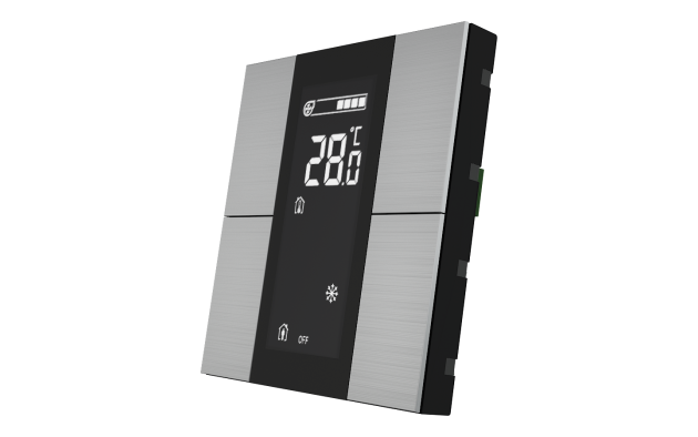 Interra ITR340-1410 iSwitch+ - 4-кнопочный KNX контроллер с ЖК-дисплеем, алюминий, алюминий матовый