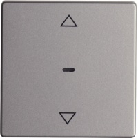 Berker 85241124 Кнопка для вставки жалюзи, Q.1/Q.3, алюминиевый, бархатный лак, цвет: Серый, оттенок: Алюминиевый, бархатный лак