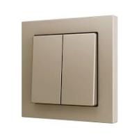 Zennio ZS552PB2C ZS55. Двойная кнопка Soft для 2 бинарных входов 55x55 мм - Шампань