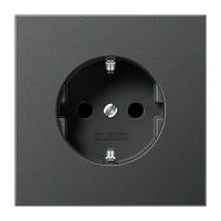 Jung AL 1520 KI AN SCHUKO®-розетка, 16 A 250 В ~, с дополнительной защитой,, Лакированный алюминий, Серия LS, антрацит