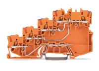 Wago 2000-5477 Клемма 4-пр. датчика, 1 мм2, with ground contact, оранжевая