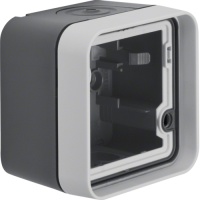 Berker 6118913505 Корпус с рамкой, для наружного монтажа, цвет: Серый, оттенок: Светлый, матовый