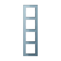 Jung AC 584 GL BLGR Стеклянная рамка 4-ная, вертикальный и горизонтальный монтаж, Glass, A CREATION, серо-голубой