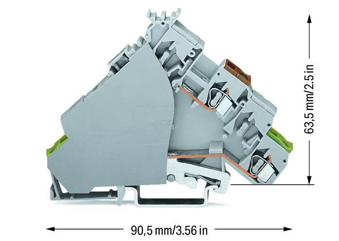 Wago 280-586 Клемма питания для исп. устройств, С заземлением экрана, с торц. пластиной