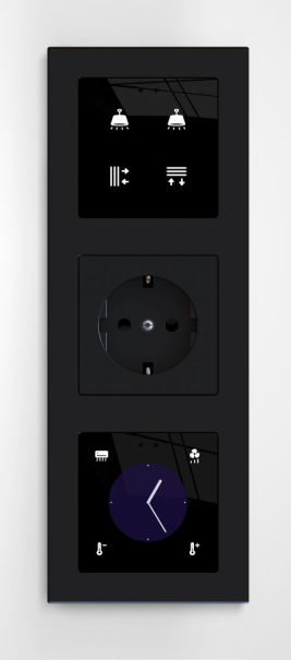 Zennio ZVI-F55X1-GW Flat 55/Выключатель KNX сенсорный с подсветкой (стандарт рамки 55x55мм), цвет: Белый, оттенок: Глянцевый