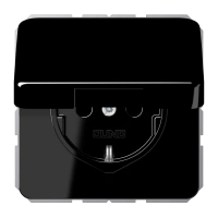 Jung CD 1520 BFKL SW SCHUKO®-розетка, 16 A 250 В ~, hinged lid, thermoplastic, Серия CD, чёрный