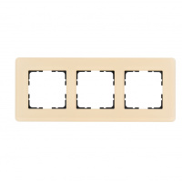 Jasmart Electric G1003GT-RM Стеклянная матовая закругленная рамка 3 пост , цвет тауп, G1003GT-RM