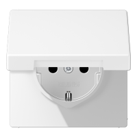 Jung LS1520BFKIKLWWM Розетка SCHUKO® с защитой от детей, с крышкой; термопласт; белый матовый