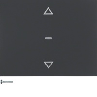 Berker 85245175 Кнопка для вставки жалюзи, радиошина KNX, K.1, антрацитовый, цвет: Антрацит, оттенок: Матовый лак