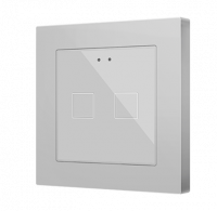 Zennio ZVIF55X2V2S Емкостный сенсорный выключатель с подсветкой (55 x 55 мм) Flat 55 X2v2, 2-кнопочный, цвет: серебряный