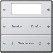 Gira 2142213 Комплект клавиш, 2 шт. Plus, ГРАВИРОВКА, цвет: Серый, оттенок: Алюминиевый