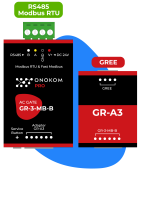 ONOKOM GR-3-MB-B Шлюз для управления системами кондиционирования GREE(разъемы Wi-Fi или CN3) по ModBus RTU протоколу