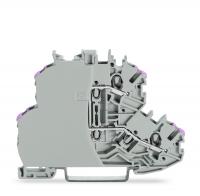 Wago 2000-2208/099-000 2-Уровн. Клемма, 0,14 - 1 (1,5) мм2, серая с торц. пластиной