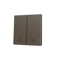 Zennio ZS55CSOFT22MC ZS55, Накладка для двух кнопок KNX Soft 55x55 мм, Наклон вниз, Мокко, На заказ