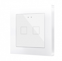 Zennio ZVIF55X2V2GW Емкостный сенсорный выключатель с подсветкой (55 x 55 мм) Flat 55 X2v2, 2-кнопочный, цвет: белый, оттенок: глянцевый