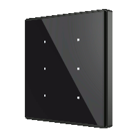 Zennio ZVI-SQTMD6-A Выключатель сенсорный KNX Square TMD, 6-кнопочный, 2хAI/DI, термостат, датчик температуры, цвет: Чёрный