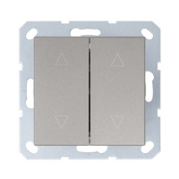 Jasmart Electric G3028CH Выключатель двухклавишный для штор 10A 250V~ с накладкой, цвет шампань, G3028CH