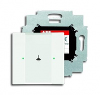ABB 6125/01-884-500 Сенсор 1-клавишный с коплером в комплекте, белый бархат, цвет: Белый, оттенок: Бархат