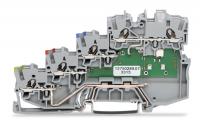 Wago 2000-5417/1101-951 Клемма 4-пр. датчика, 1 мм2, NPN, серая