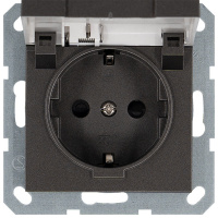 Jasmart Electric G5505Z Розетка SCHUKO© с крышкой и защитными шторками 16A 250V~ 2P+T, цвет Мокко, G5505Z