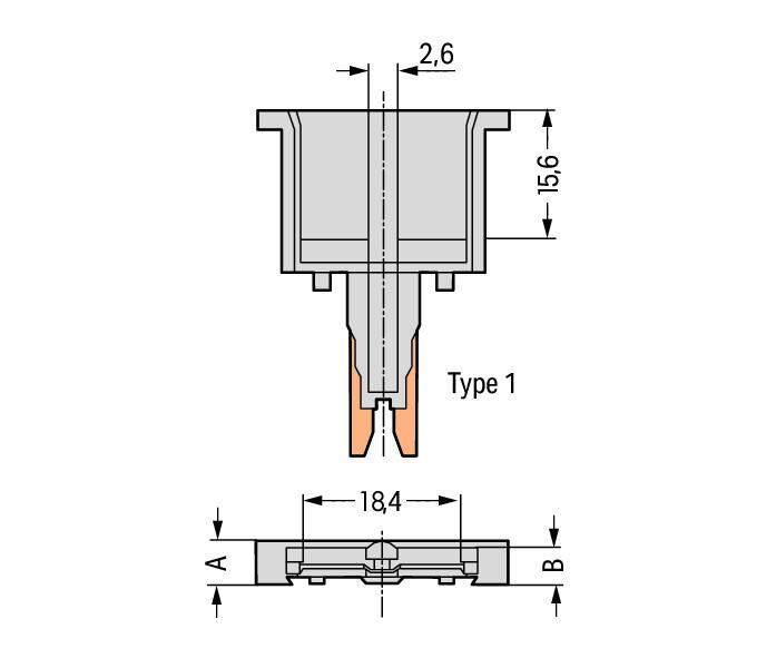 WAGO 280-801 Модуль пустой для компонентов, 2-пол., шир. 5 мм
