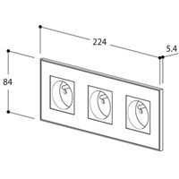 Lithoss Розетка Void square Textured white 9010, Цвет: Белый ,оттенок: Текстурированный, RAL9010