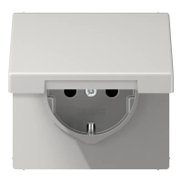 Jung LS 1520 KL LG SCHUKO®-розетка, 16 A 250 В ~, Откидная крышка, duroplastic, Серия LS, светло-серый