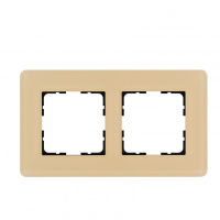 Jasmart Electric G1002GT-RM Стеклянная матовая закругленная рамка 2 пост , цвет тауп, G1002GT-RM