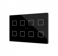 Zennio ZVIFXLX8A Flat XL X8. Стеклянный сенсорный выключатель - 8 кнопки, цвет: антрацит