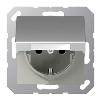 Jung A 1520 BFKIKL AL SCHUKO®-розетка, 16 A 250 В ~, с дополнительной защитой,, hinged lid, thermoplastic lacquered, Серия A, алюминий