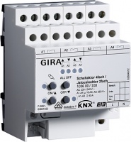 Gira 103600 Реле Устройство управления жалюзи 4-кан/2-кан, 16 A KNX/EIB REG, цвет: REG plus