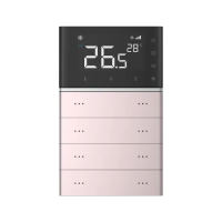 Letour LY/P40872T10STMRGO Выключатель Т10 с сенсорным дисплеем 4", 6 кнопок, металл, закругл., золотой