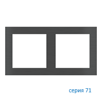 Ekinex EK-P2S-GBU Плата "71" металлическая, 2 поста (60х60), отделка - матовый карбон