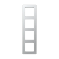 Jung AF 584 BF AL Рамка 4-ная, вертикальный и горизонтальный монтаж, Лакированный термопласт, ПОТОК, алюминий