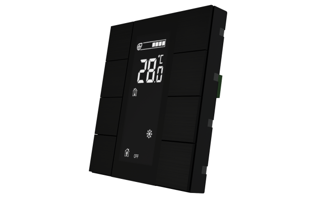 Interra ITR340-1811 iSwitch+ - 8-кнопочный KNX контроллер с ЖК-дисплеем, алюминий, черный матовый
