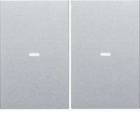 Berker 80960371 Кнопка, 2-канальная, K.5, Easy, цвет: Серый, оттенок: Алюминиевый, матовый лак