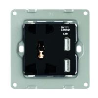 Interra 
					ITR941-0021
				 Universal 5 Pin Socket w/ 2 USB - Anthracite