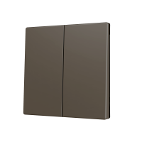 Zennio ZS70CSOFT24M ZS70, Накладка для двух кнопок KNX Soft 70x70 мм, Наклон вверх и вниз, Мокко