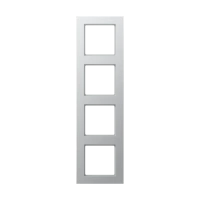 Jung AC 584 AL Рамка 4-ная, вертикальный и горизонтальный монтаж, Дюропласт лакированный, A CREATION, алюминий