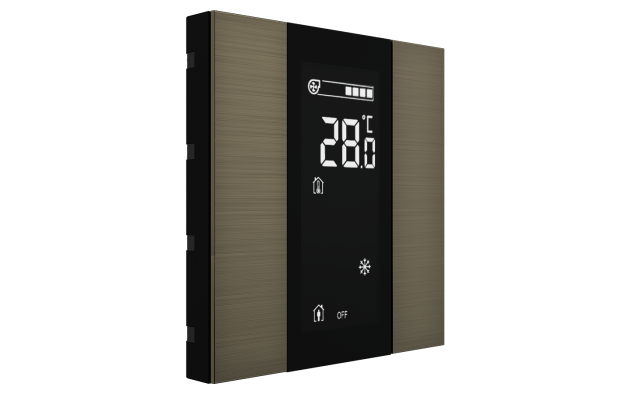 Interra ITR340-1212 iSwitch+ - 2-кнопочный KNX контроллер с ЖК-дисплеем, алюминий, бронза матовая